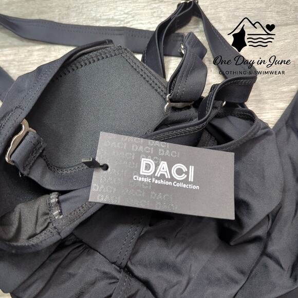 Daci High Waist Cross Front Ruffle Bikini Swimsuit Size 12W - Picture 4 of 6